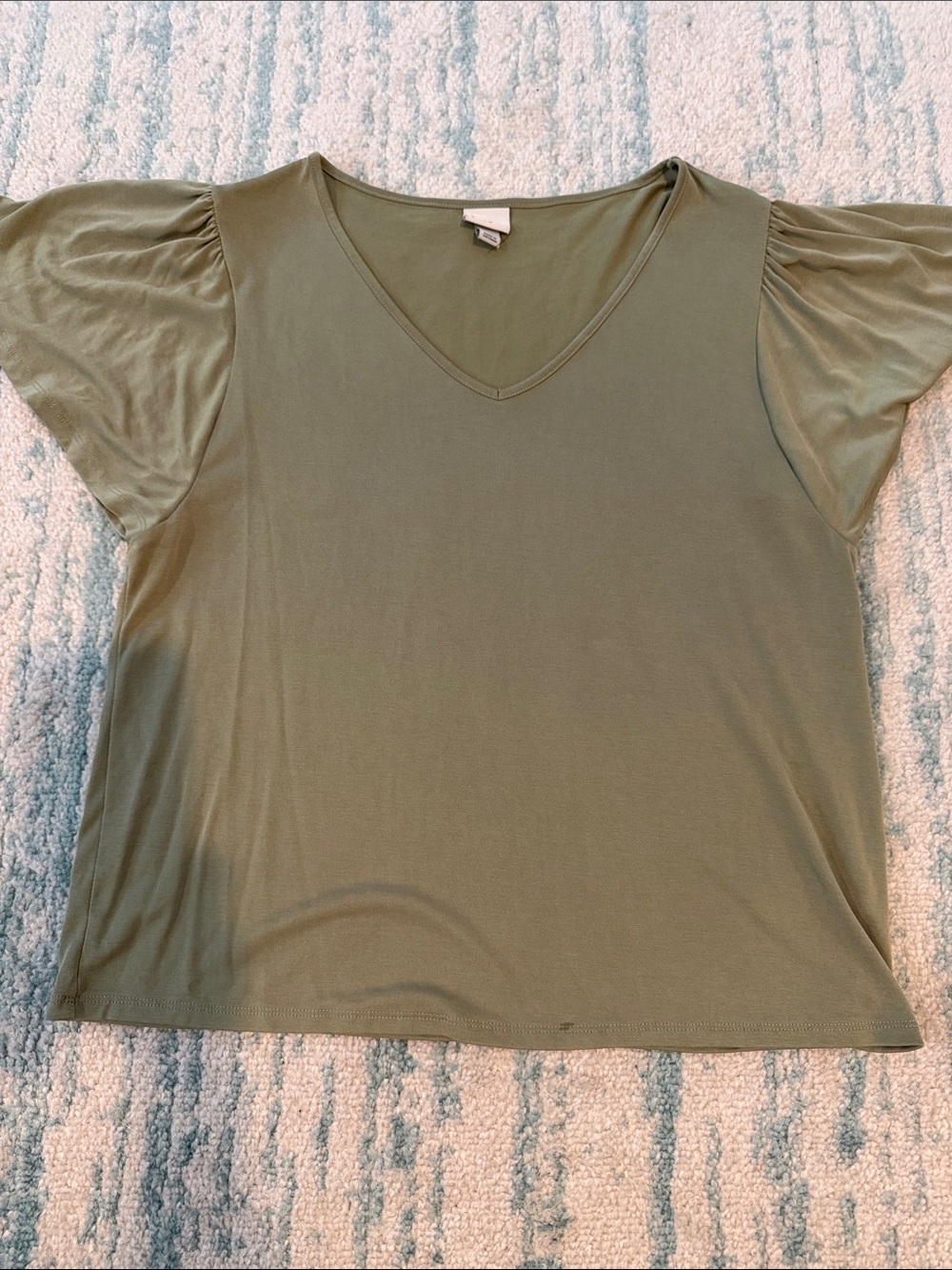 ⭐️A New Day- Olive V-Neck Puff Sleeve Women's Top